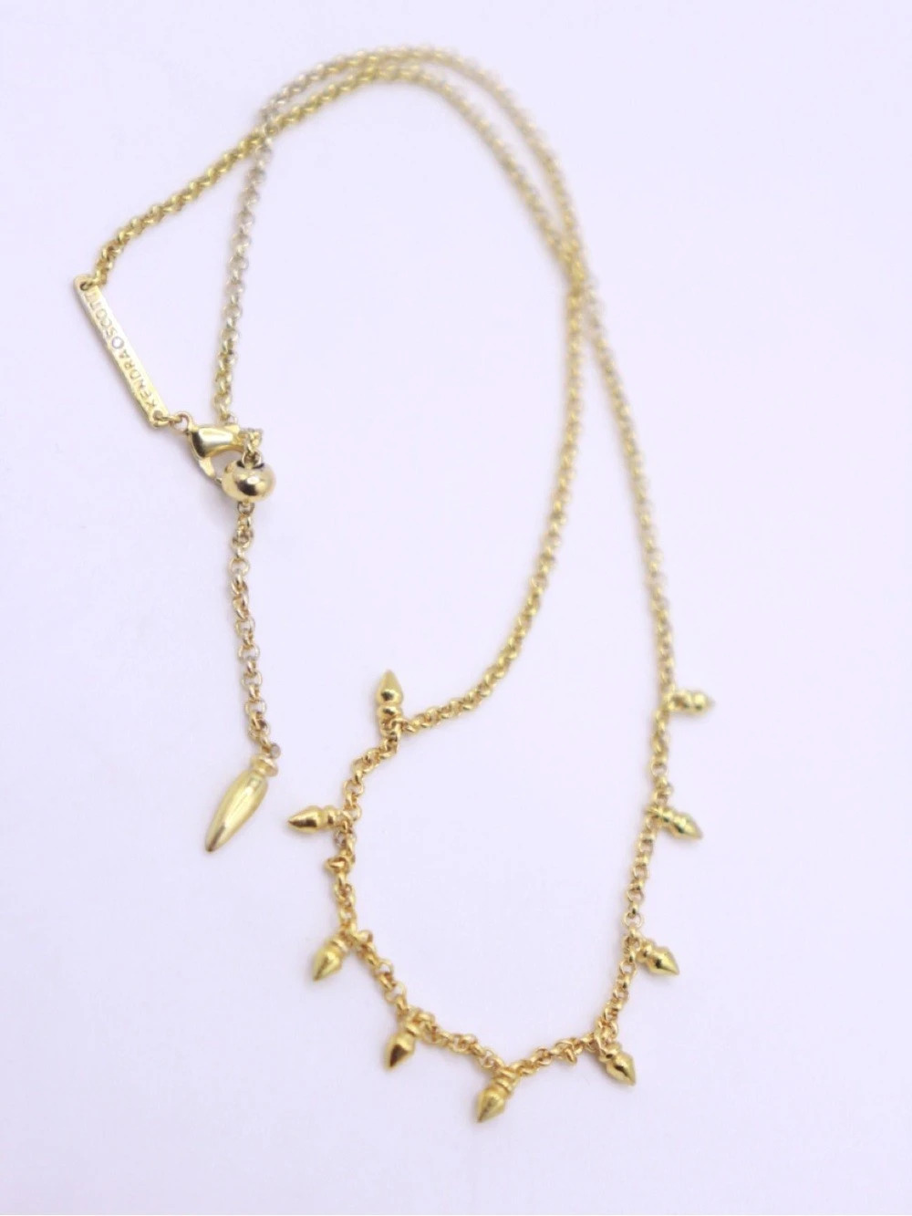 Kendra Scott Gold-Tone Spike Charm adjustable slider Necklace